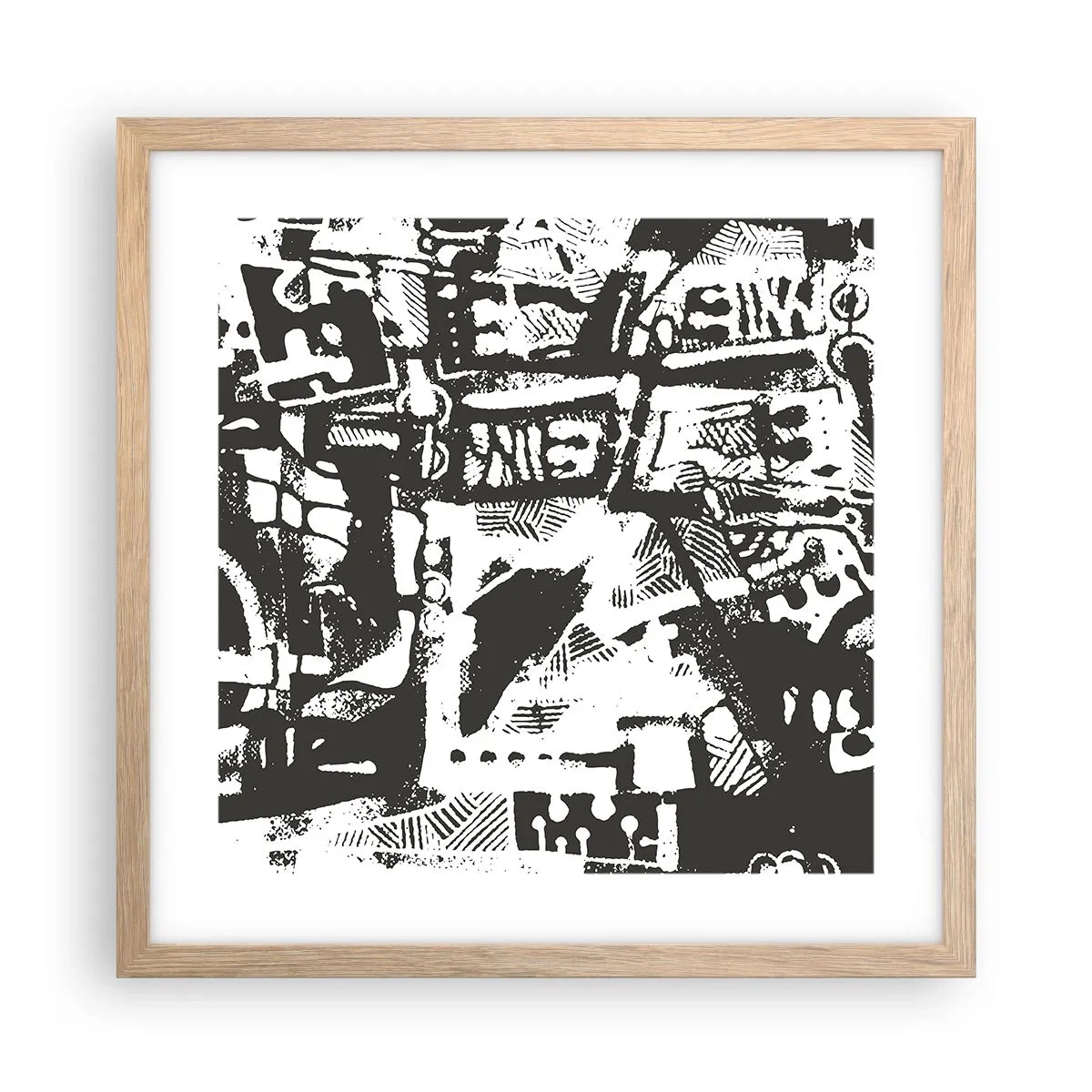 Plakát v rámu světlý dub - Pořádek nebo chaos? - 40x40 cm