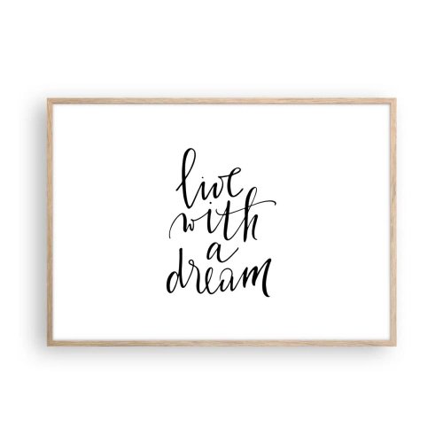 Plakát v rámu světlý dub - Of course - 100x70 cm