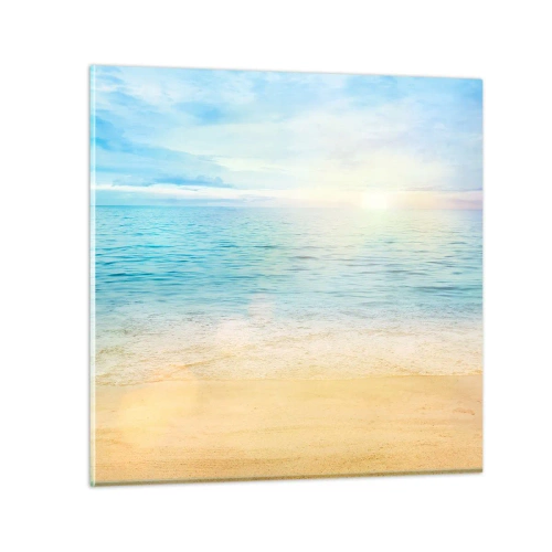 Obraz na skle - Velká modř - 30x30 cm