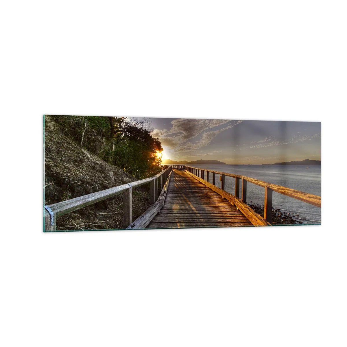 Obraz na skle - Jít, stále jít směrem ke slunci - 140x50 cm