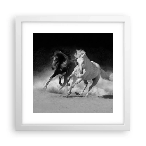 Plakát v bílém rámu - Cval svobody - 30x30 cm