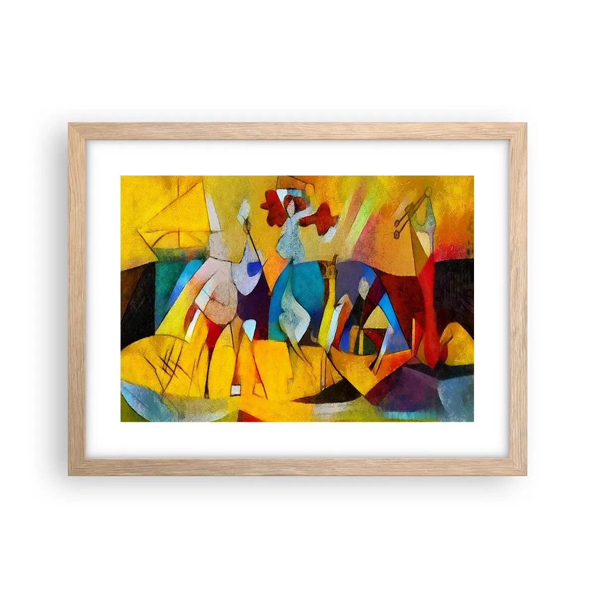 Plakát v rámu světlý dub - Slunce - život - radost - 40x30 cm