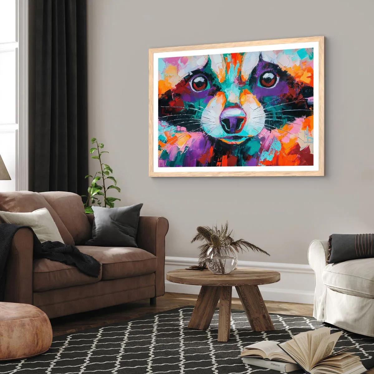 Plakát v rámu světlý dub - Pouze dobré emoce - 50x40 cm