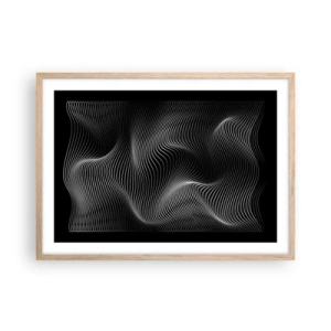 Plakát v rámu světlý dub - Tanec světla v prostoru - 70x50 cm