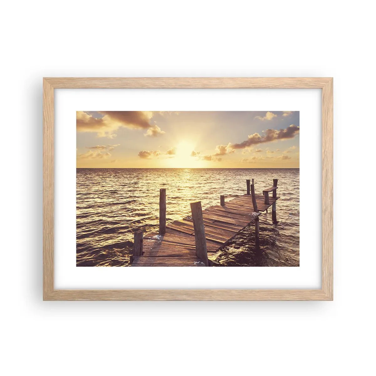 Plakát v rámu světlý dub - Zlatá země laskavosti - 40x30 cm