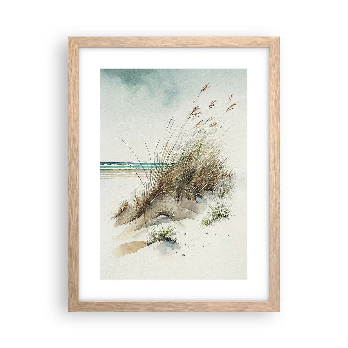 Plakát v rámu světlý dub - Zahalené v písku - 30x40 cm