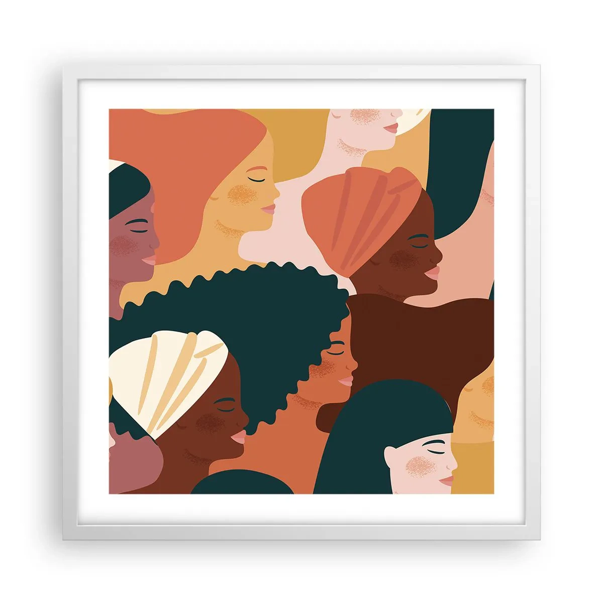 Plakát v bílém rámu - Pouze ženskost - 50x50 cm