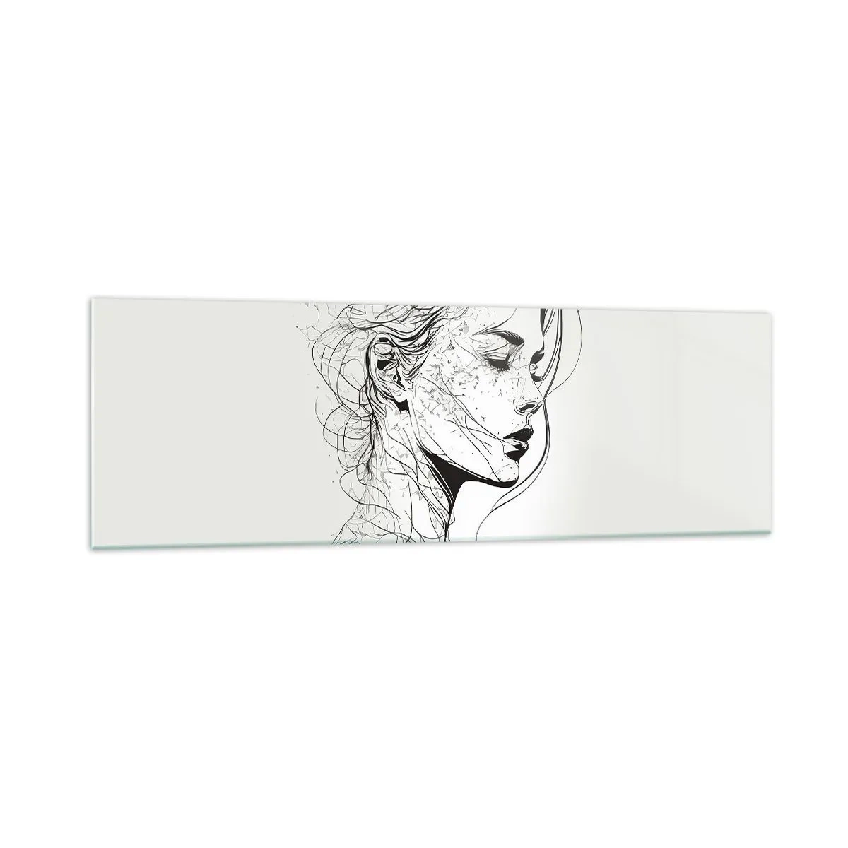 Obraz na skle - Portrét v zamyšlení - 160x50 cm