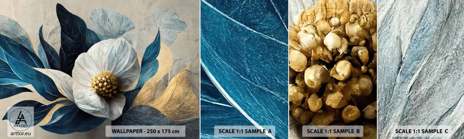 Fototapeta Vzorek Standard Eco - Zlaté srdce - Květ, Elegantní, Kus - 100x30 cm