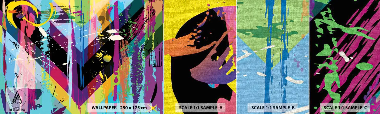 Vzor Fototapety Premium Canvas - Shora dolů - Abstrakce, Kus, Grafika - 100x30 cm