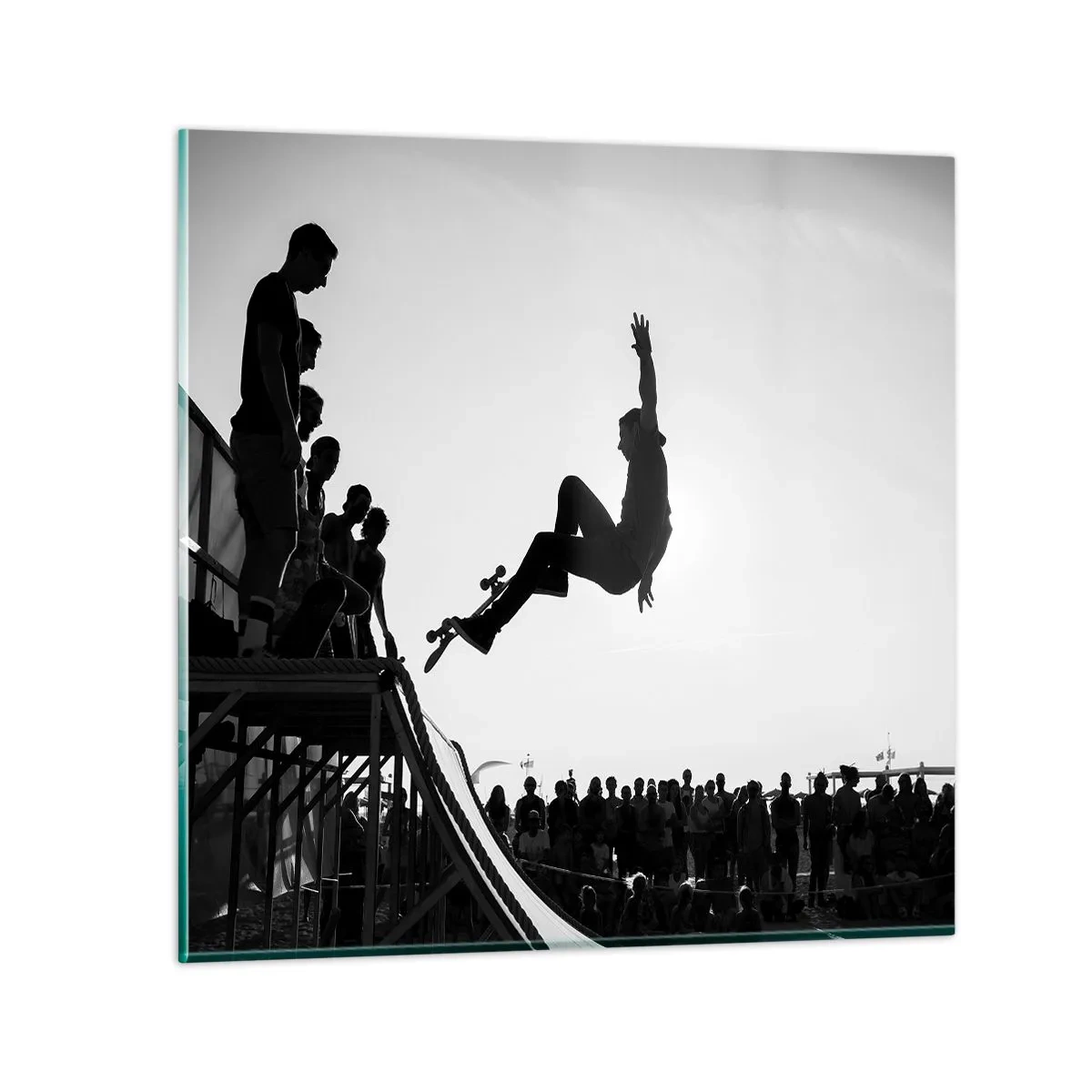 Obraz na skle - Hrdinové a diváci - 60x60 cm