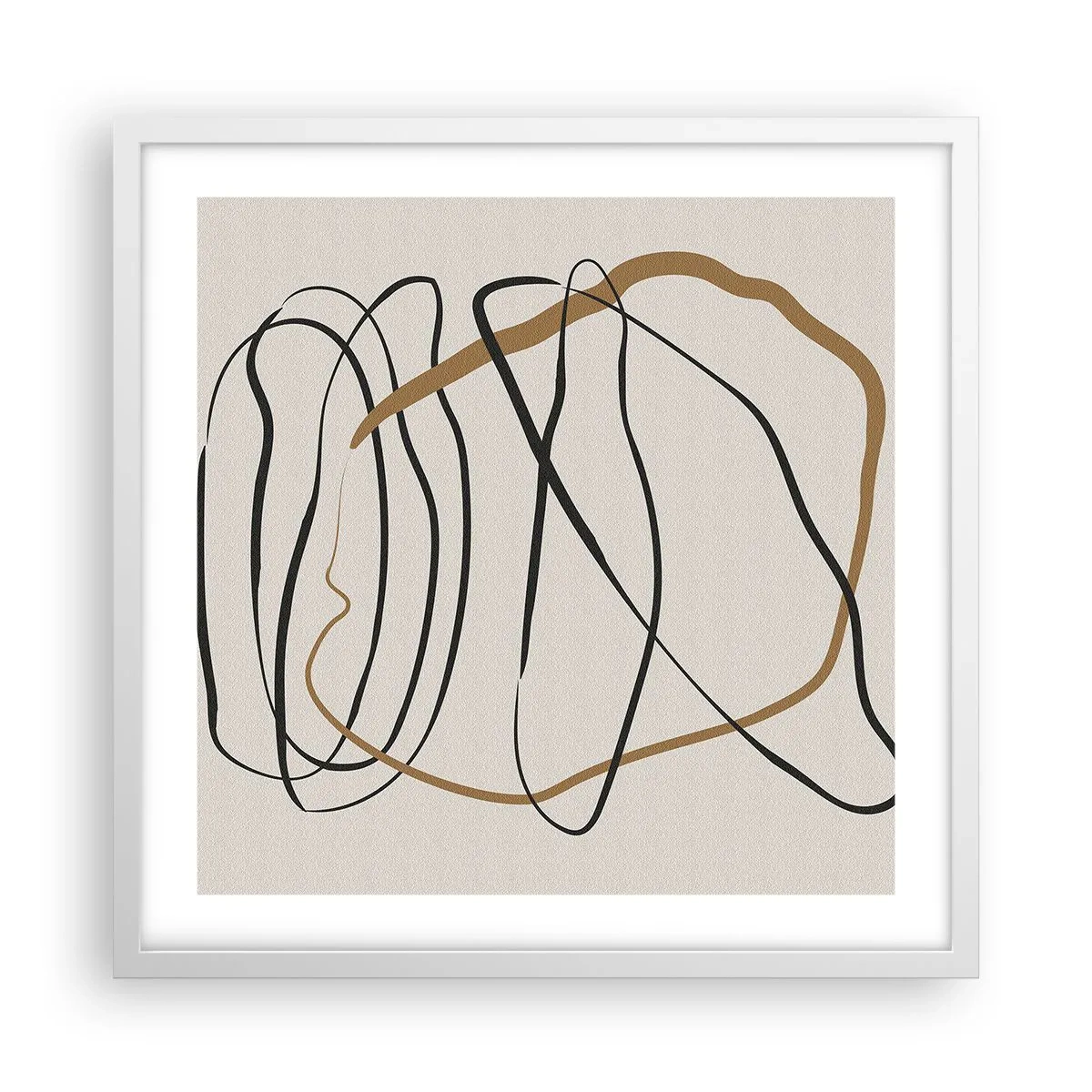 Plakát v bílém rámu - Kompozice – tanec ve smyčce - 50x50 cm