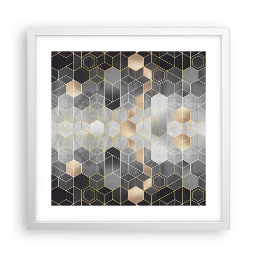 Plakát v bílém rámu - Diamantová kompozice - 40x40 cm