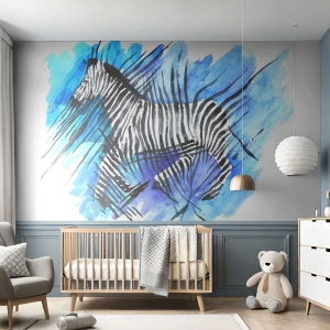 Fototapeta Premium Sand - Skrytá v proužcích - Zvířata, Žebra, Afrika - 350x256 cm