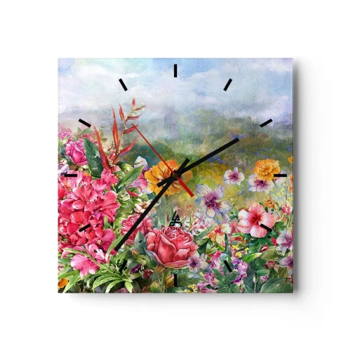 Nástěnné hodiny - Zahrada, která se zbláznila - 30x30 cm