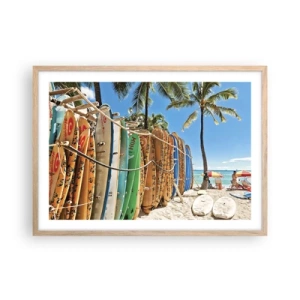 Plakát v rámu světlý dub - Slunečná zábava - 70x50 cm