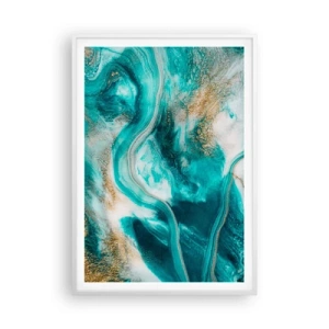 Plakát v bílém rámu - Řeka zlata - 70x100 cm