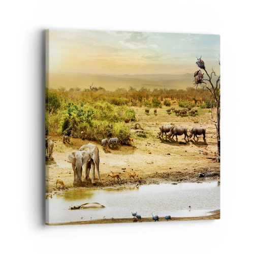 Obraz na plátně - „Z ráje opět pramenila řeka…“ - 40x40 cm