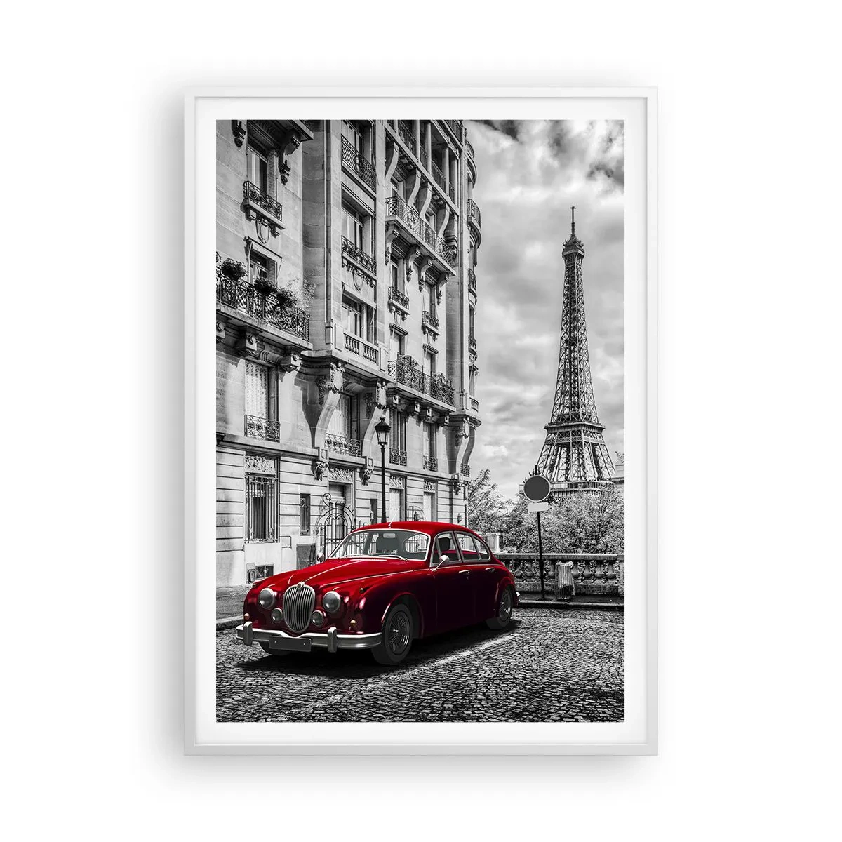 Plakát v bílém rámu - Dravec ve městě - 70x100 cm