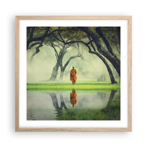 Plakát v rámu světlý dub - Na cestě k osvícení - 50x50 cm