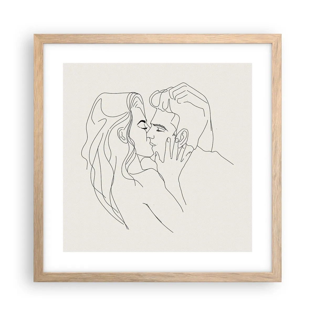 Plakát v rámu světlý dub - Zamotaní citem - 40x40 cm