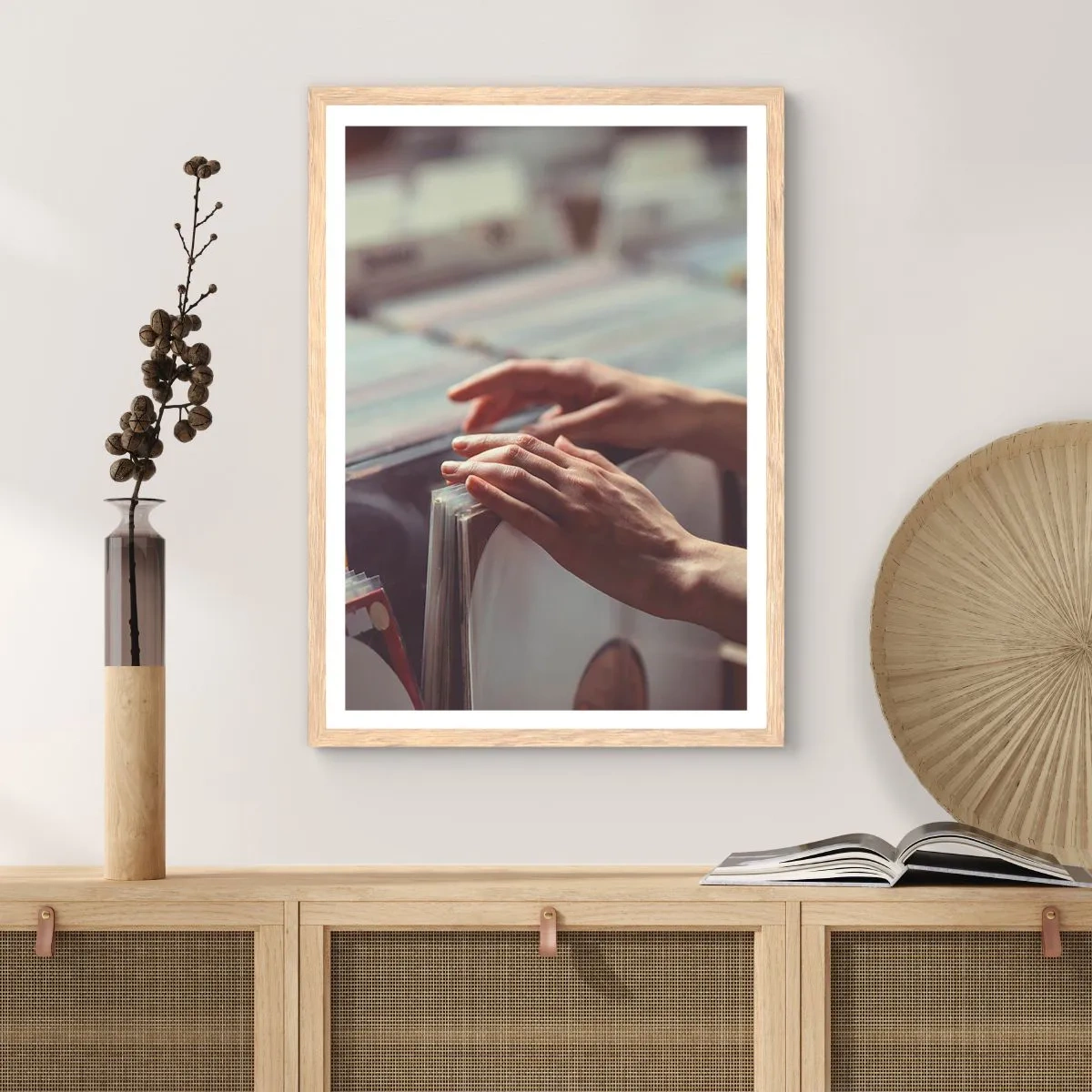 Plakát v rámu světlý dub - Hledání emocí - 70x100 cm