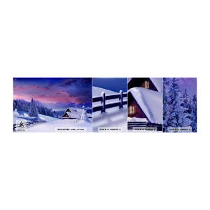 Vzor Fototapety Samolepicí Deluxe Sticker - Tichá noc - Krajina, Zima, Alpy - 100x30 cm