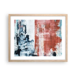 Plakát v rámu světlý dub - Abstraktní půl na půl - 50x40 cm