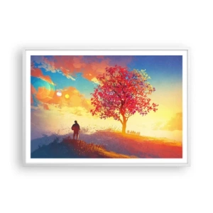 Plakát v bílém rámu - Poutník u cíle - 100x70 cm