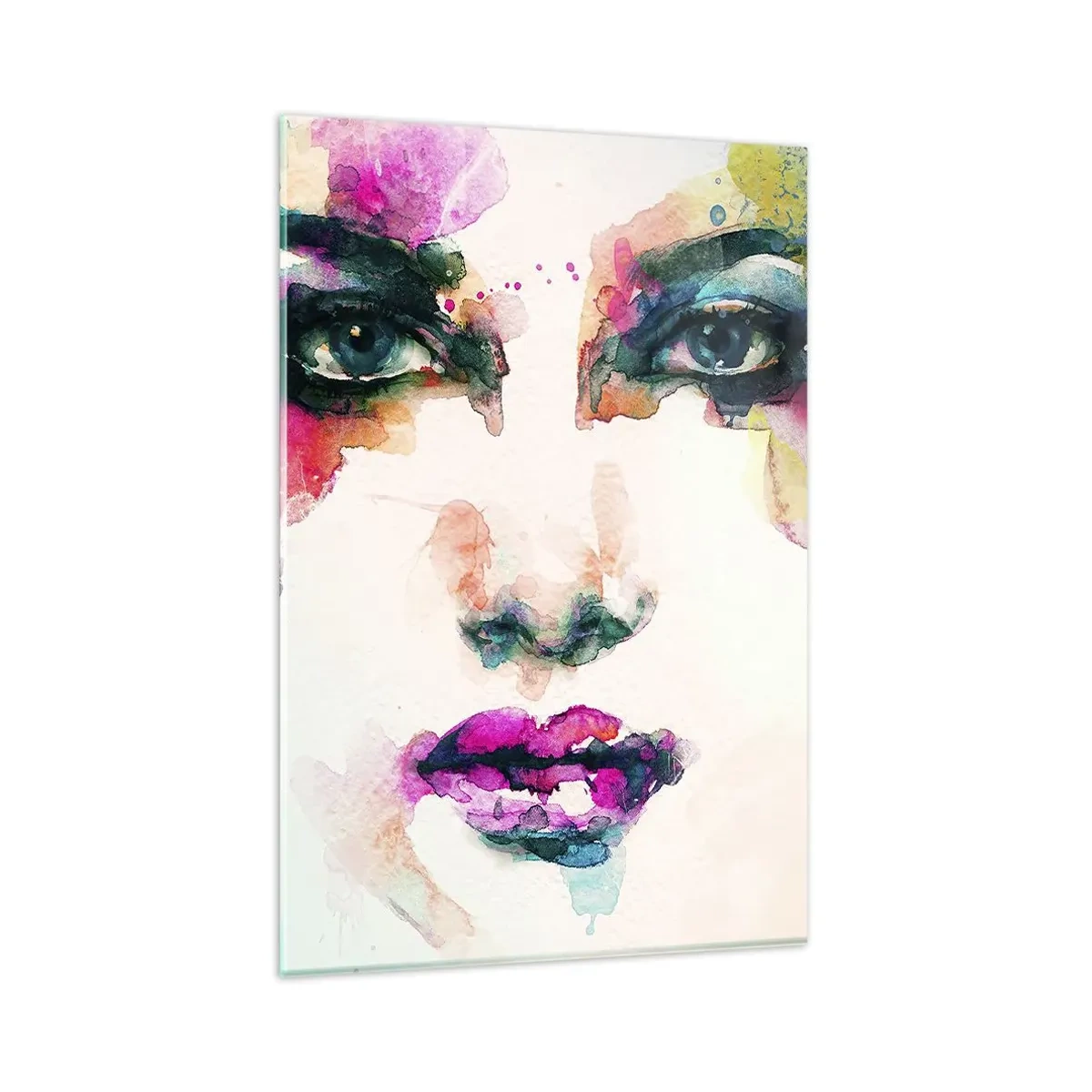 Obraz na skle - Portrét malovaný duhou - 80x120 cm