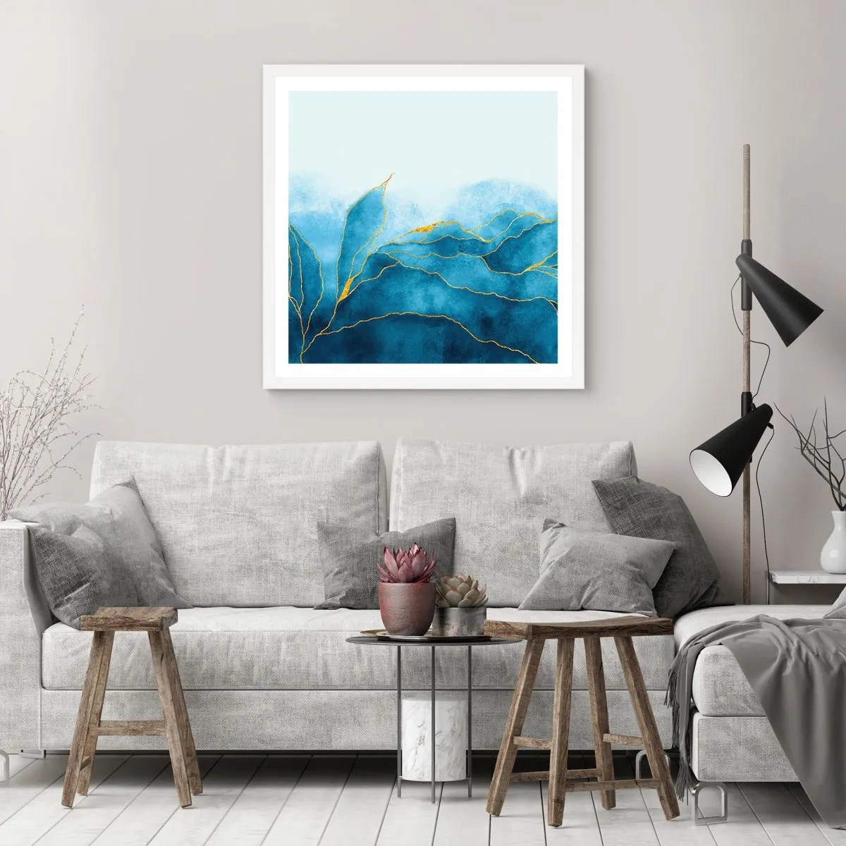 Plakát v bílém rámu - Blankyt ve zlatě - 40x40 cm