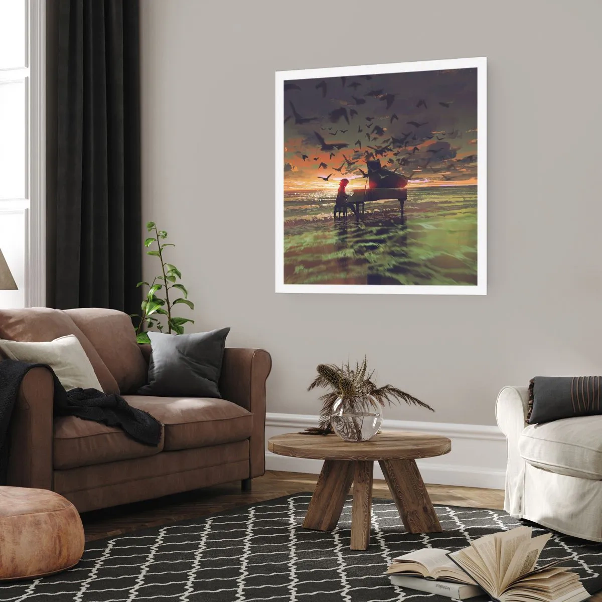 Plakát - Koncert na piano a vlny - 30x30 cm