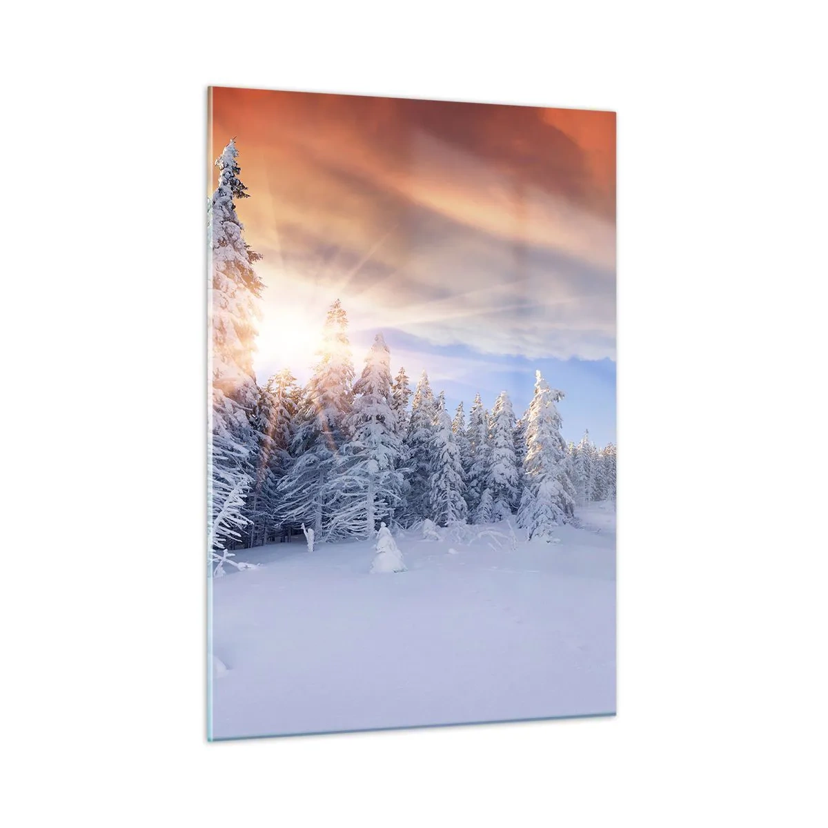 Obraz na skle - Sněžné představení přírody - 50x70 cm