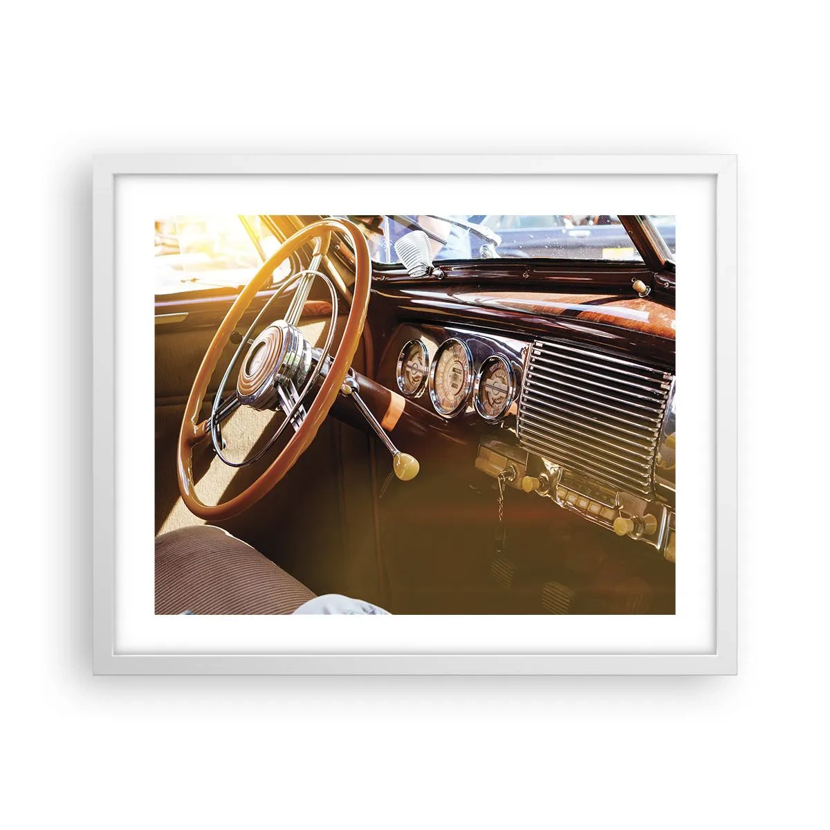 Plakát v bílém rámu - Závan luxusu z minulosti - 50x40 cm