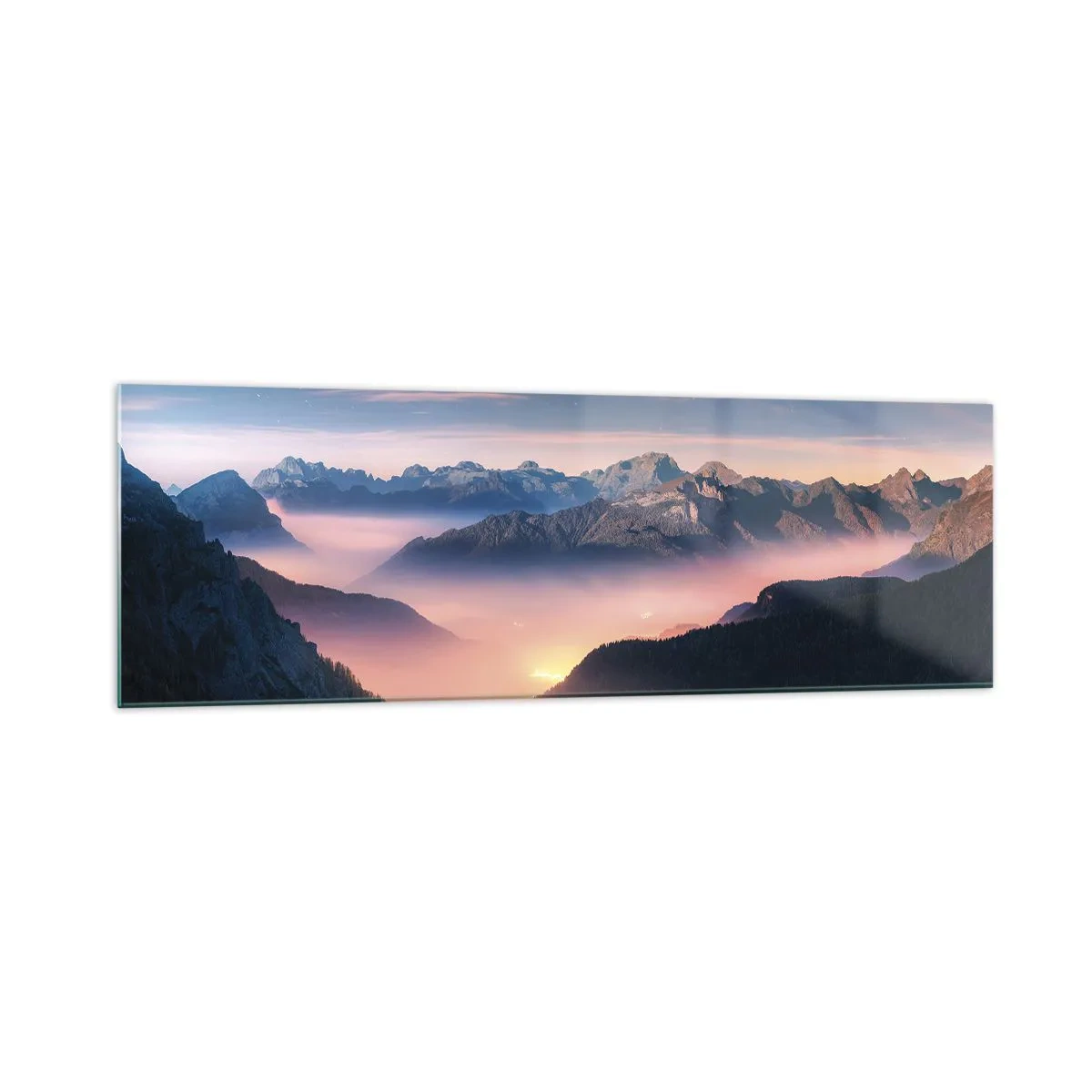 Obraz na skle - Světlo v údolích - 160x50 cm