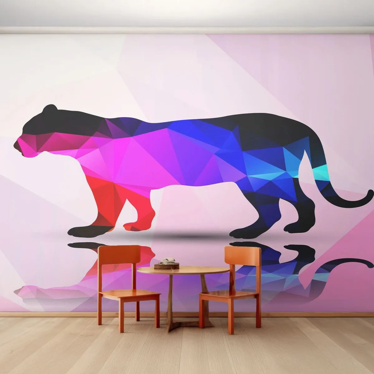 Fototapeta Samolepicí Deluxe Sticker - Diamantový panter - Zvířata, Panter, Geometrický obrazec - 250x175 cm