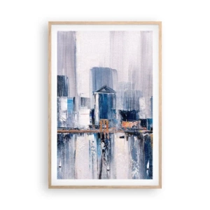 Plakát v rámu světlý dub - Newyorská imprese - 61x91 cm