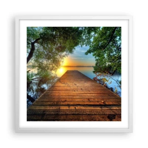 Plakát v bílém rámu - Nespěchej, posaď se - 50x50 cm