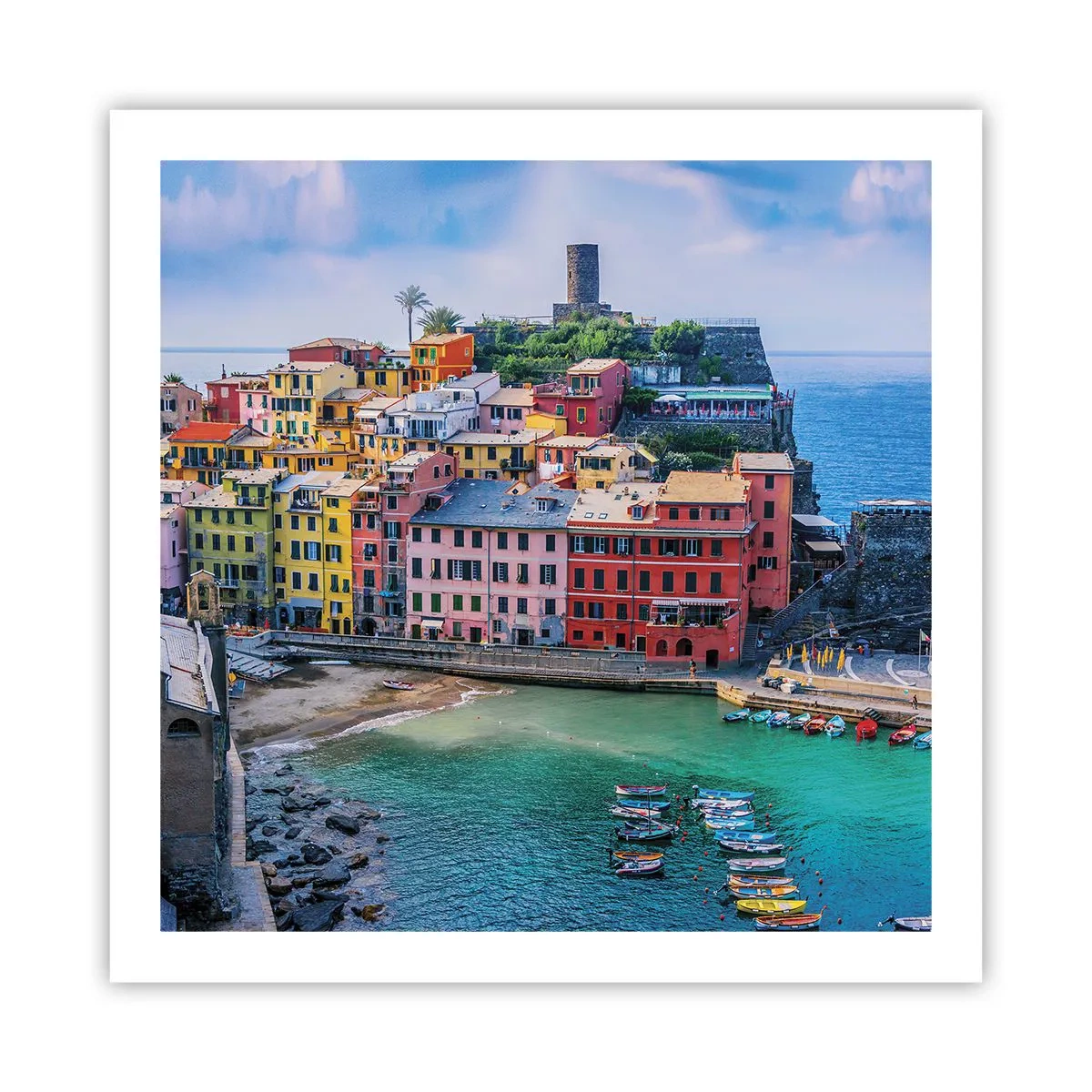 Plakát - Středomořské kouzelné městečko - 60x60 cm