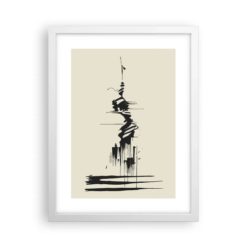 Plakát v bílém rámu - Spěšná abstrakce - 30x40 cm