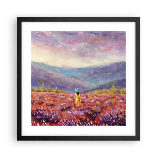 Plakát v černém rámu - V levandulovém světě - 40x40 cm