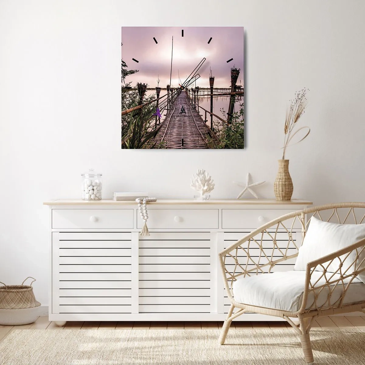 Nástěnné hodiny - Klid a pohoda Asie - 30x30 cm