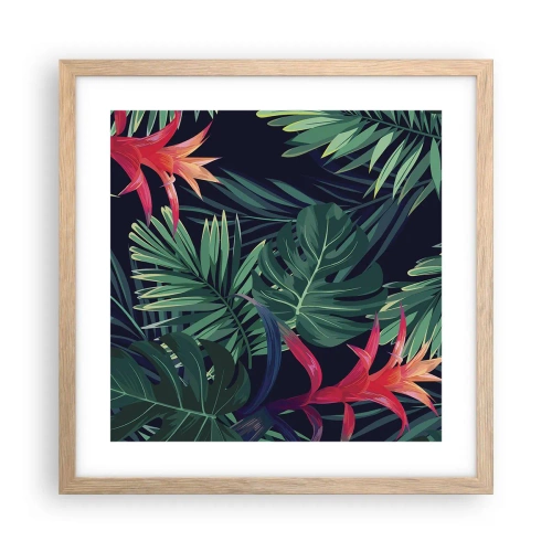 Plakát v rámu světlý dub - Vzplanout v zeleném - 40x40 cm