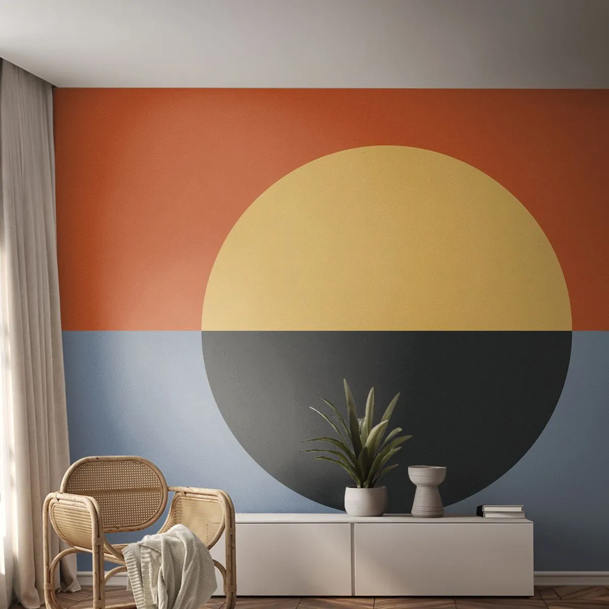 Fototapeta Samolepicí Deluxe Sticker - Kompozice tepla a chladu - Abstrakce, Kus, Grafika - 450x315 cm