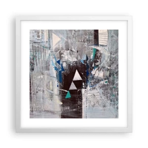 Plakát v bílém rámu - Přednostní pořadí trojúhelníků - 40x40 cm