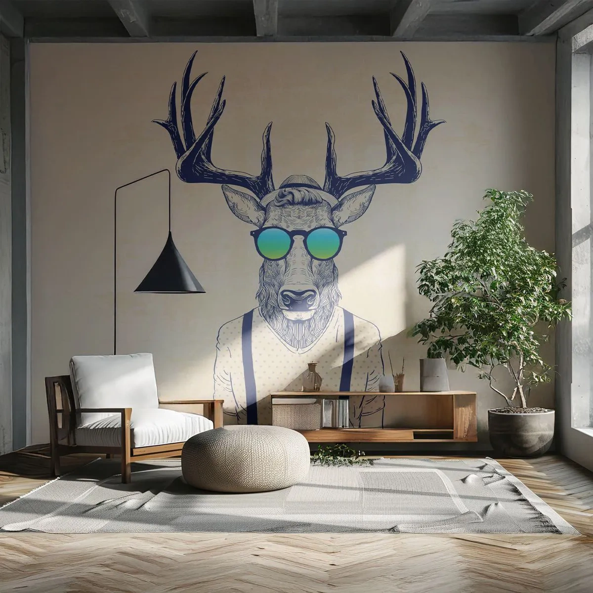 Fototapeta Premium Sand - A koho jsi čekal? - Abstrakce, Kus, Jelen - 100x70 cm