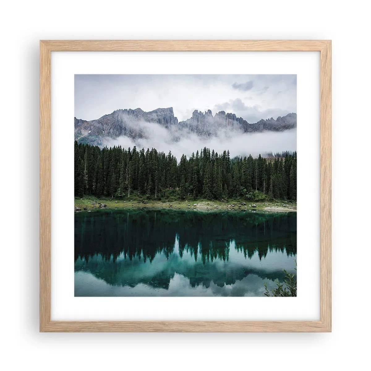 Plakát v rámu světlý dub - Tiše, tiše, neprobuďme spící vodu…. - 40x40 cm