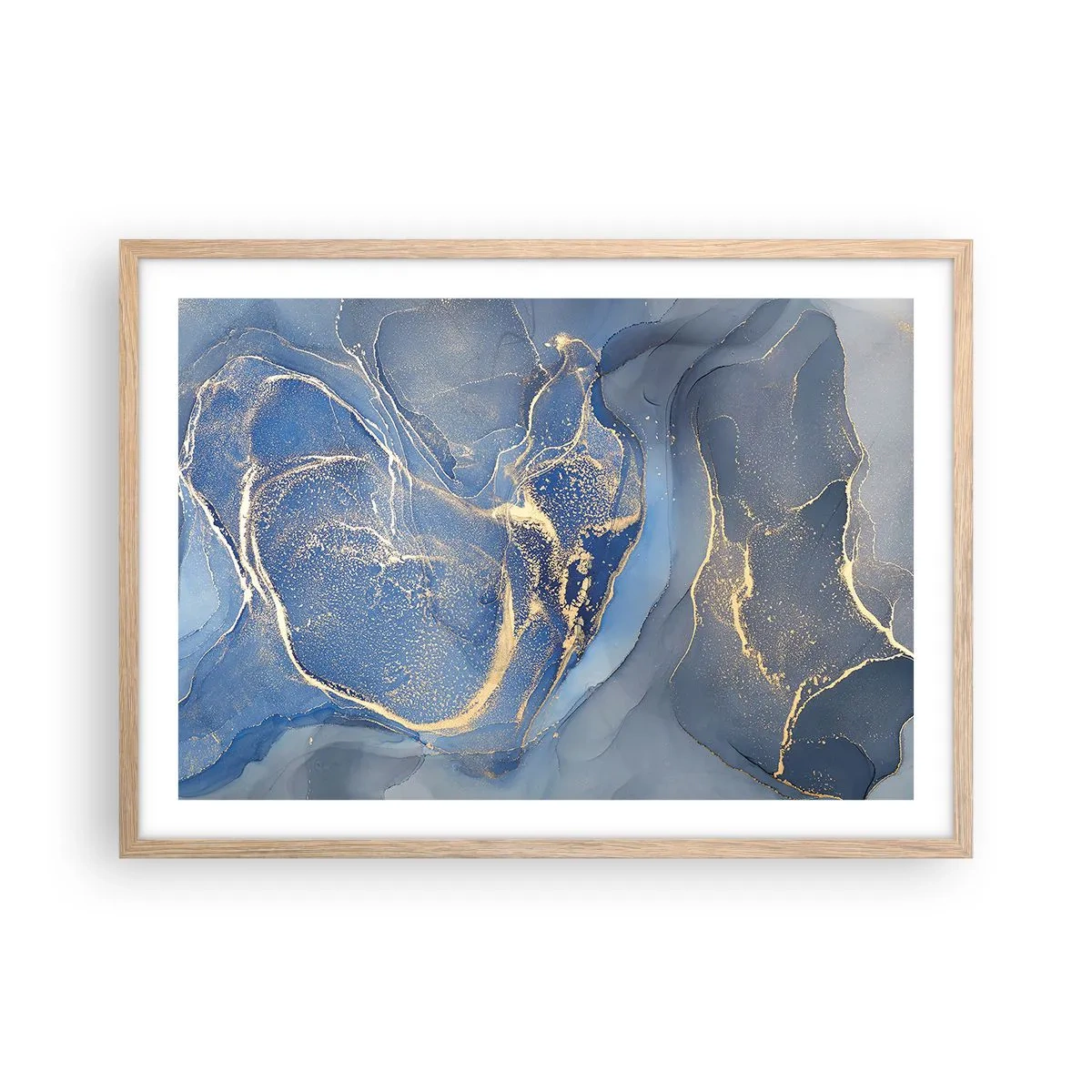 Plakát v rámu světlý dub - Zlatý prach - 70x50 cm