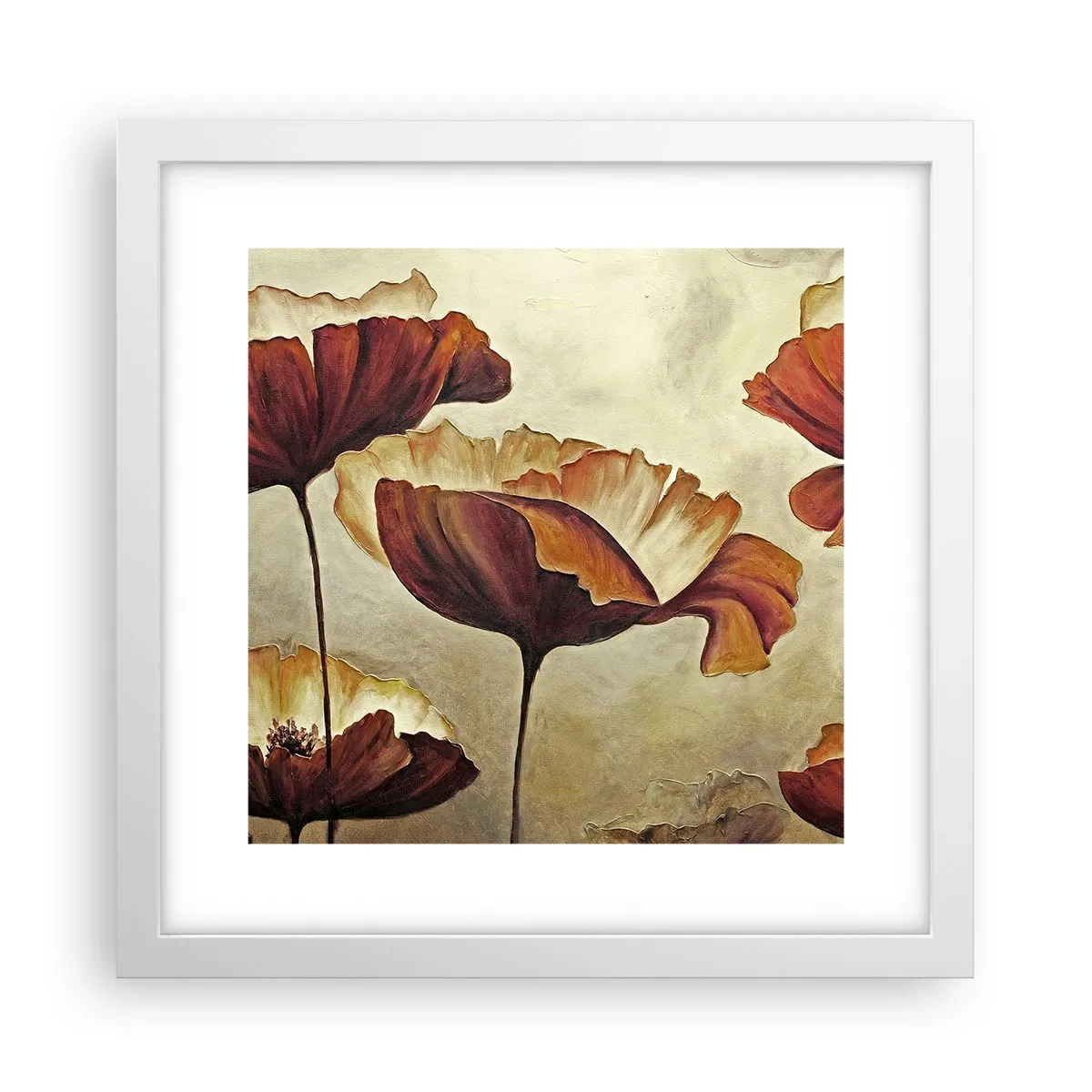 Plakát v bílém rámu - Lán louky - 30x30 cm