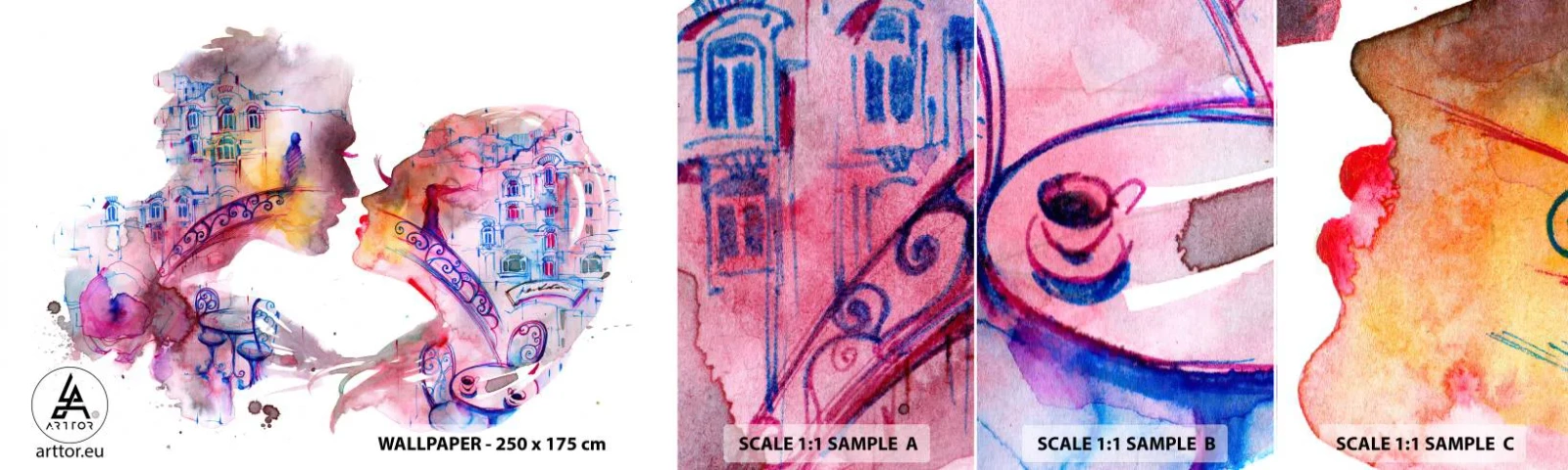 Vzor Fototapety Samolepicí Deluxe Sticker - Tajemný most vzdychání - Abstrakce, Zamilovaný pár, Architektura - 100x30 cm